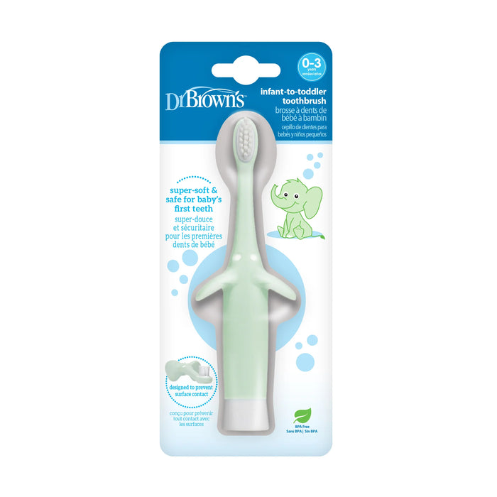 Dr Brown's Infant-To-Toddler Toothbrush Elephant - Mint