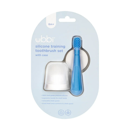 Ubbi Silicone Training Toothbrush + Case - Polaris