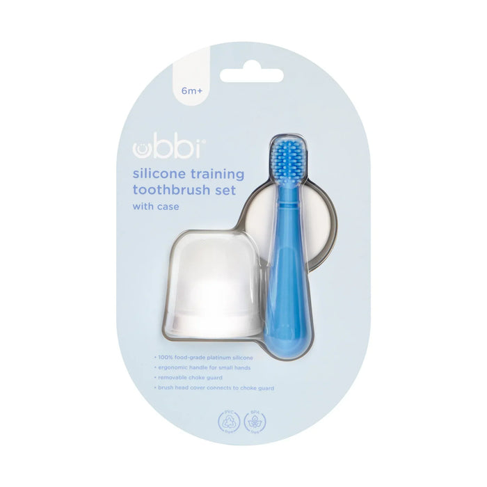 Ubbi Silicone Training Toothbrush + Case - Polaris