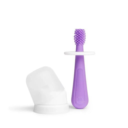 Ubbi Silicone Training Toothbrush + Case - Purple