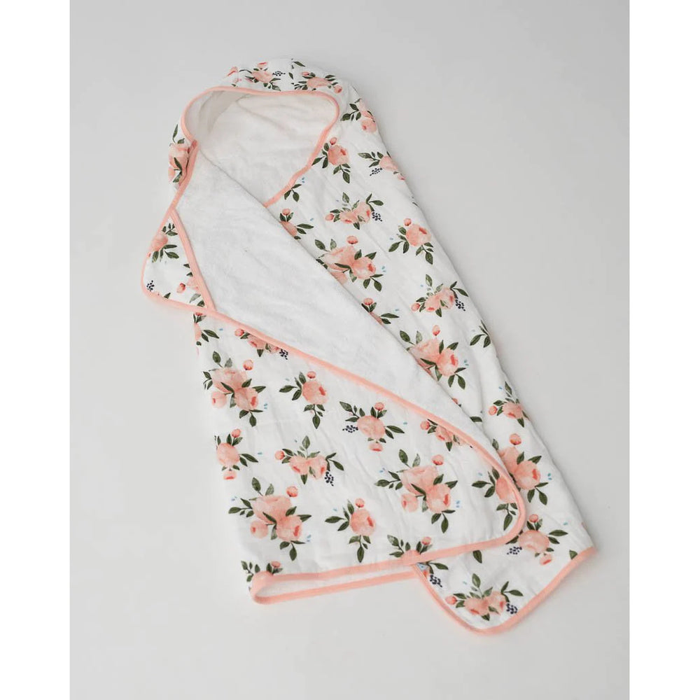 Little Unicorn Toddler Hooded Towel - Watercolor Roses