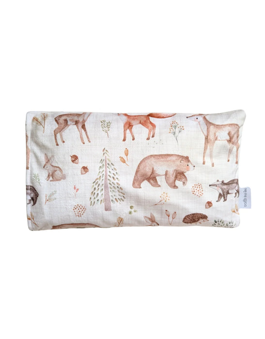 Veille Children's Pillowcase - Woodland Friends + Maovic Mini Buckwheat Hull Pillow