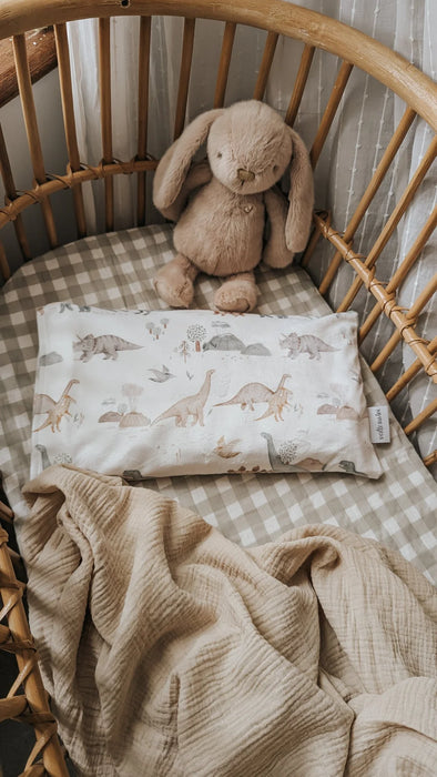 Veille Children's Pillowcase - Jurassic + Maovic Mini Buckwheat Hull Pillow