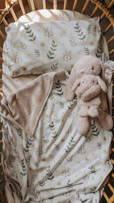 Veille Children's Pillowcase - Field Flowers + Maovic Mini Buckwheat Hull Pillow