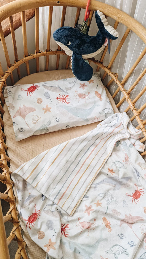 Veille Children's Pillowcase - Underwater World + Maovic Mini Buckwheat Hull Pillow