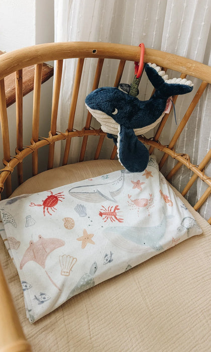 Veille Children's Pillowcase - Underwater World + Maovic Mini Buckwheat Hull Pillow