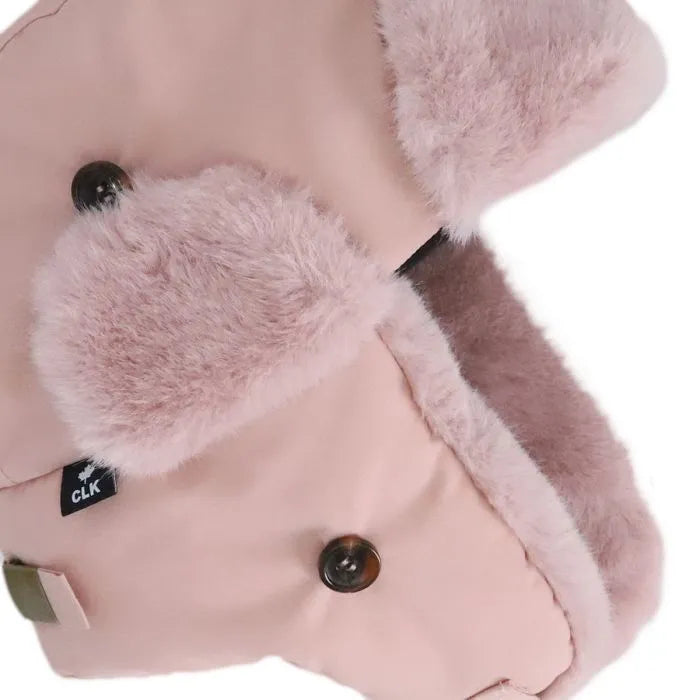 Calikids Winter Fur Aviator Hat - Rose W2523