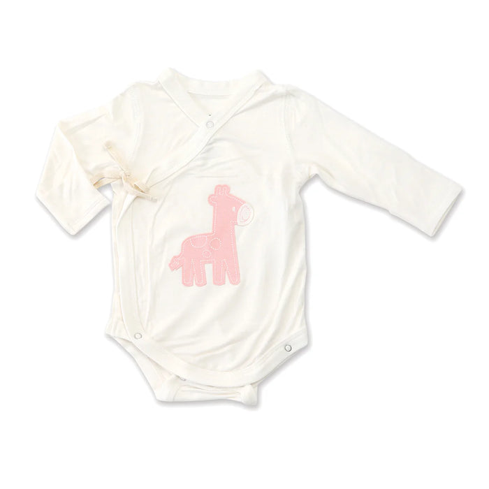 Silkberry Baby Wild By Nature Bamboo Kimono Onesie - Cotton Candy Giraffe (WF4001)