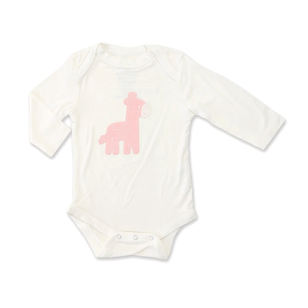 Silkberry Baby Wild By Nature Bamboo Onesie Lap Neck - Candy Giraffe