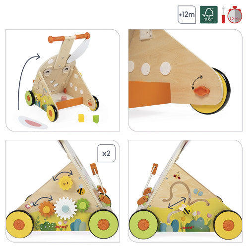 Janod Wooden Rabbit Multi-Activity Cart 03326