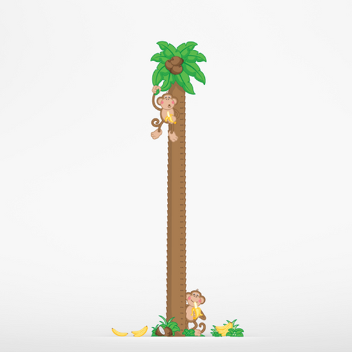 Oliver's Label Personalized Growth Chart Decals - Monkeys