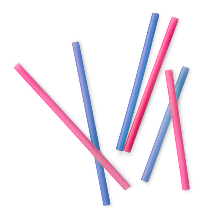 Silikids Silicone Straws 6pk - Berry/Cobalt SK121