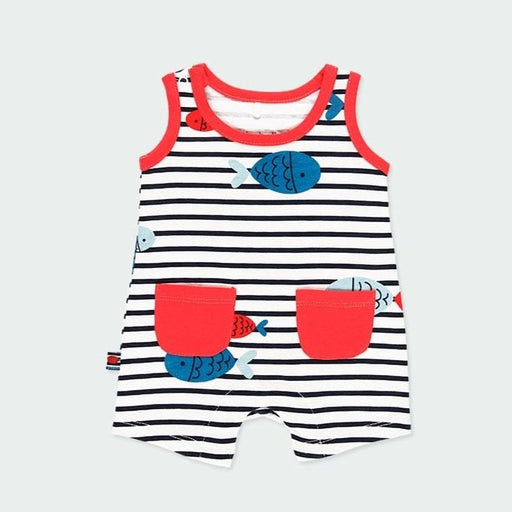 BoBoli Knit Play Suit - Striped