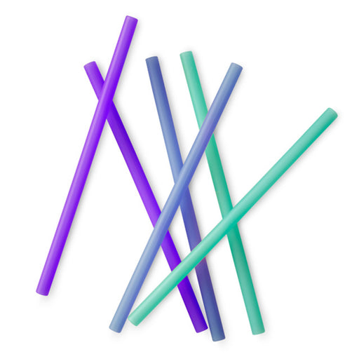 Silikids Silicone Straws 6pk - Blue SK140