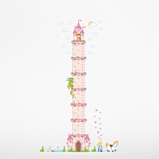 Oliver's Label Personalized Growth Chart Decals - Princess