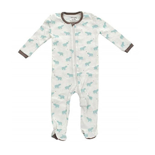 Silkberry Baby Sweet Nature Orgainc Cotton Footed Sleeper w/ Zipper - Winter Bear (CN8005)