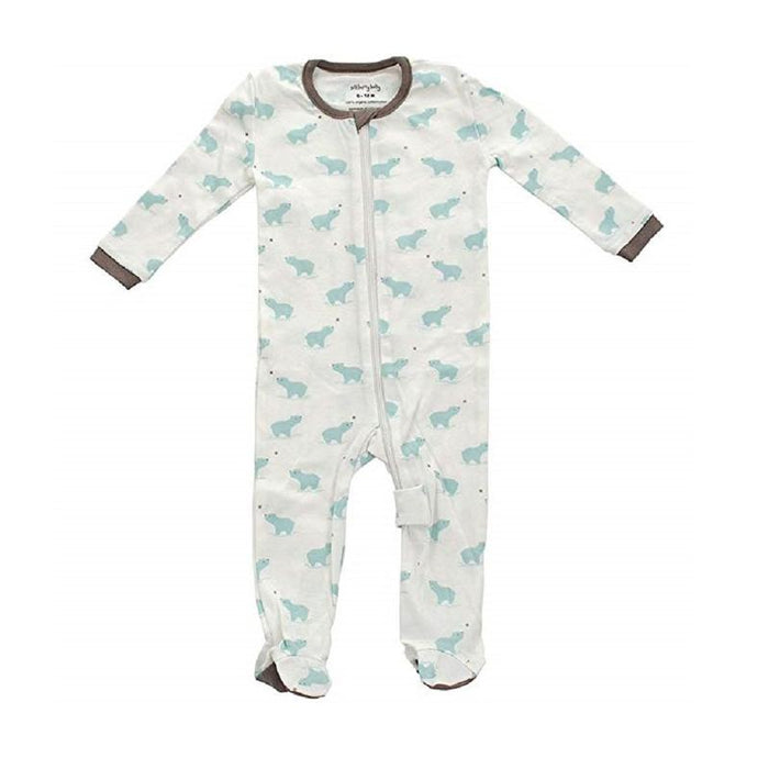 Silkberry Baby Sweet Nature Orgainc Cotton Footed Sleeper w/ Zipper - Winter Bear (CN8005)