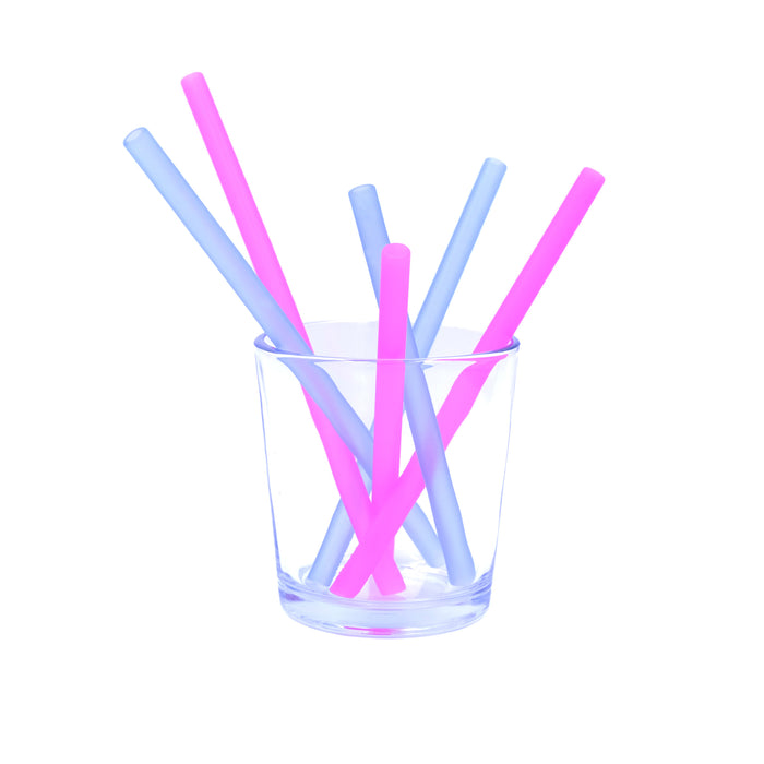 Silikids Silicone Straws 6pk - Berry/Cobalt SK121