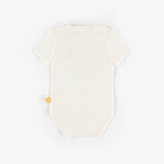 Souris Mini White Organic Short Sleeve Bodysuit Bear S21L3308L-12