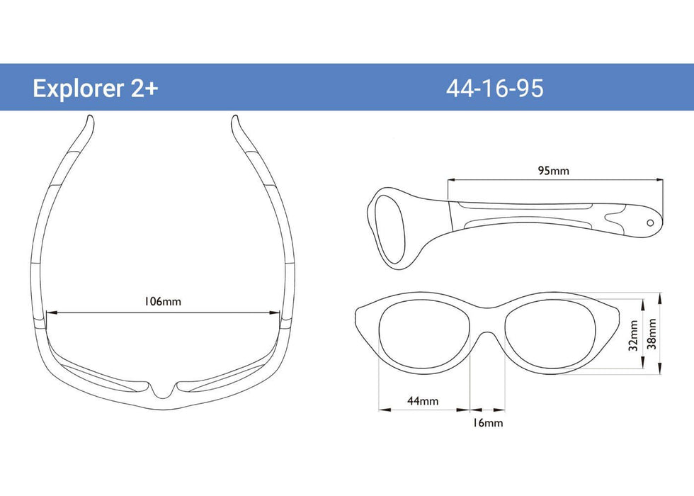 Real Shades Explorer Flex Fit & Removable Band - Blue/Light Blue 2+ 2EXPBLLB