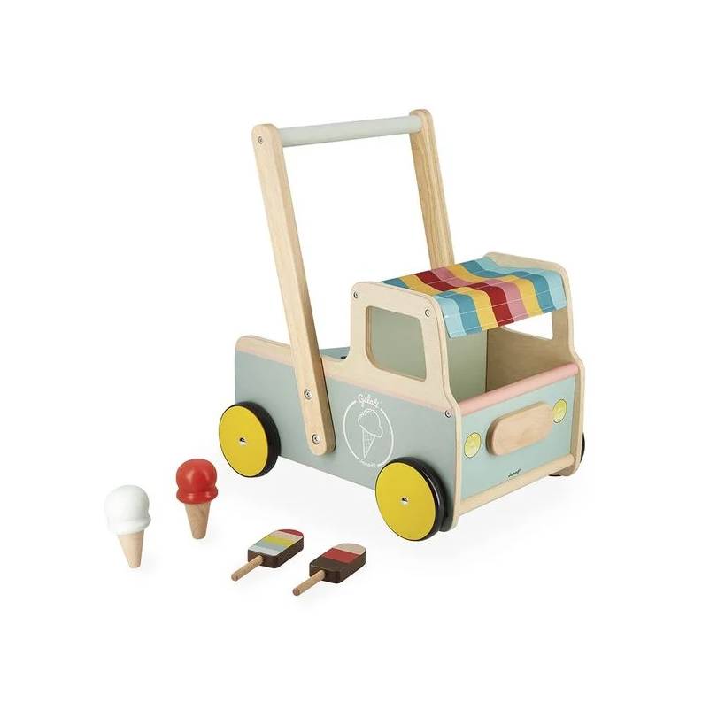 Janod Ice Cream Cart Push-Along Trolley