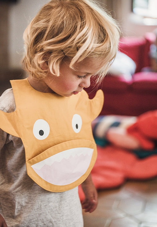 Baby Bites Waterproof Shark Bib - Yellow