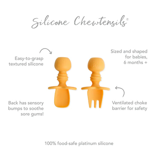 Bumkins Silicone Chewtensils - Tangerine