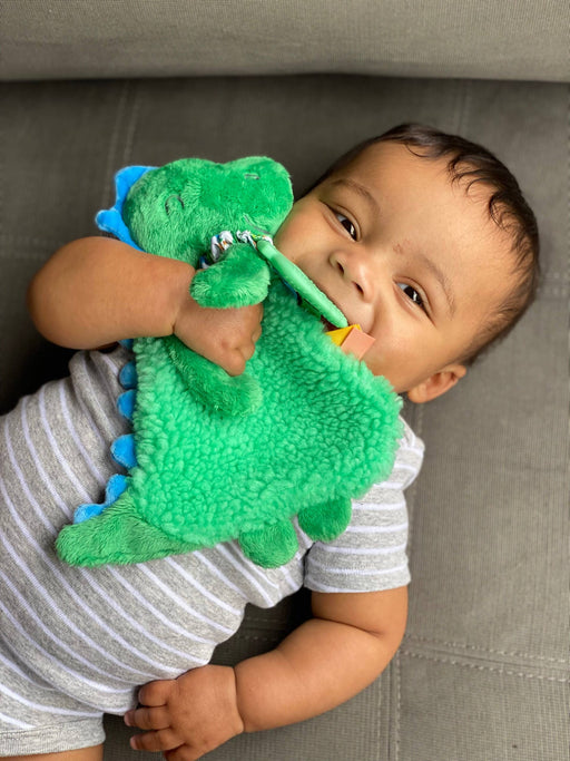 Itzy Ritzy Lovey Plush Teether Toy - Green Dino