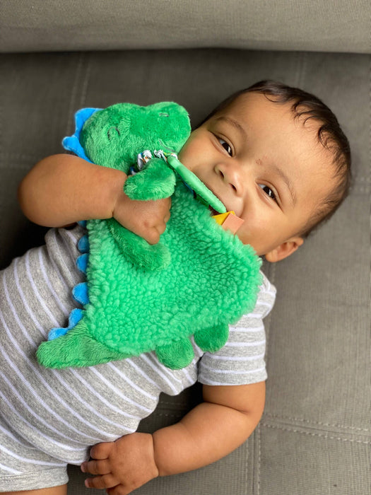 Itzy Ritzy Lovey Plush Teether Toy - Green Dino