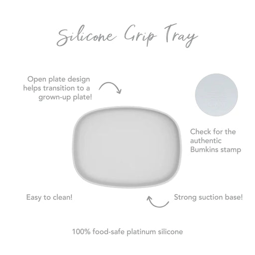 Bumkins Silicone Grip Tray - Gray