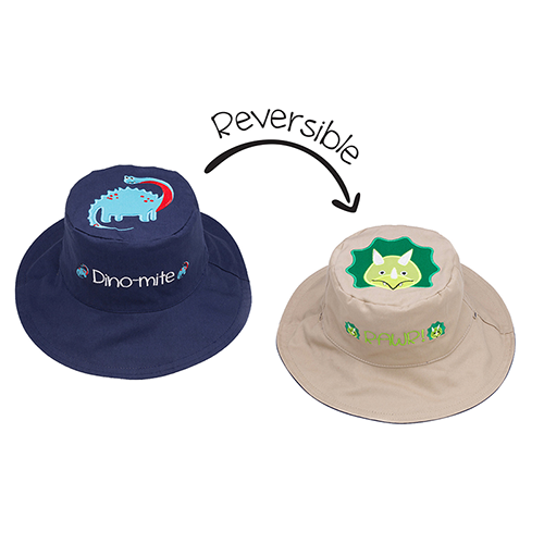Flapjacks Kids Cotton Reversible Kids & Toddler Sun Hat - Dinosaurs FJKLUV0136S