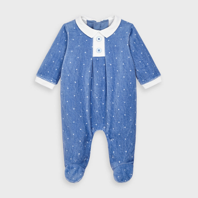 Mayoral Polka-dot velour onesie - Pacific 2765