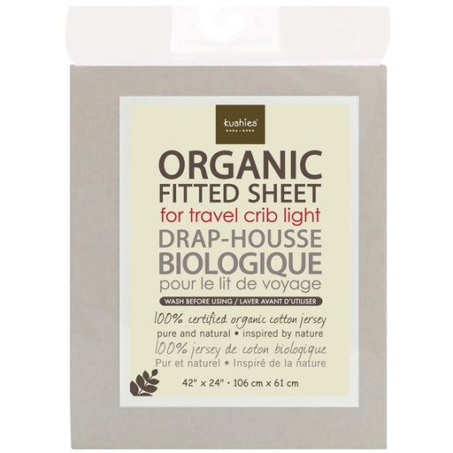 Kushies Travel Crib Organic Fitted Sheet Mocha (SO833-68)