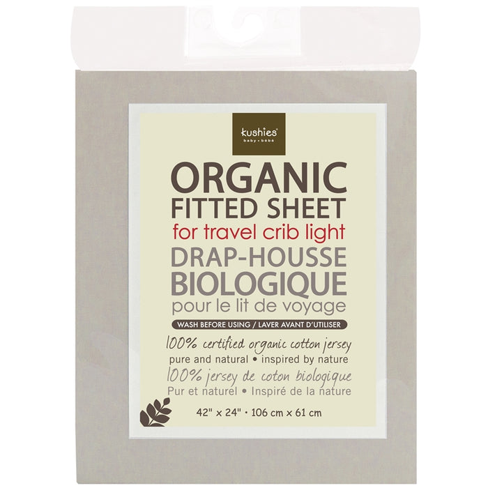 Kushies Travel Crib Organic Fitted Sheet Mocha (SO833-68)