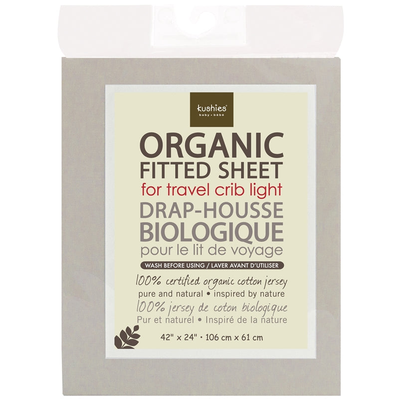 Kushies Travel Crib Organic Fitted Sheet Mocha (SO833-68)