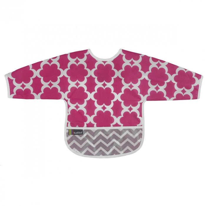Kushies Clean Bib W/Sleeves Flowers 2-4Y (B1176 G02)