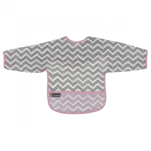 Kushies Clean Bib W/Sleeves Chevron Pink