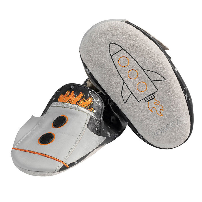 Robeez Soft Soles Shoes Black/Grey Apollo