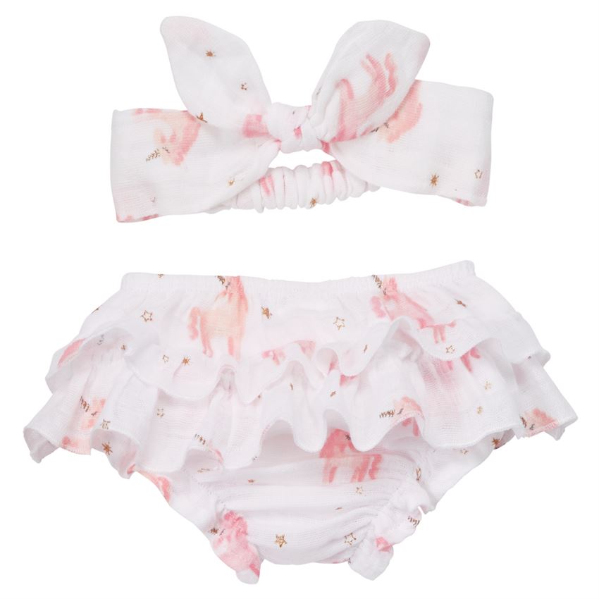 Mudpie Headband Bloomer Set Unicorn