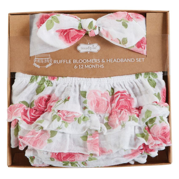 Mudpie Headband Bloomer Set Rose 6-12m M10190040-12