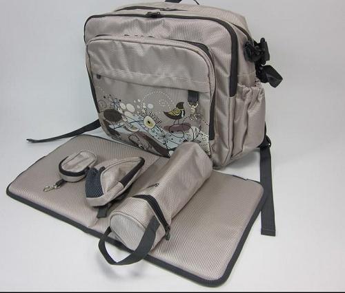 Simply Good Fusion Diaper Bag - Black (Bird Abstract)