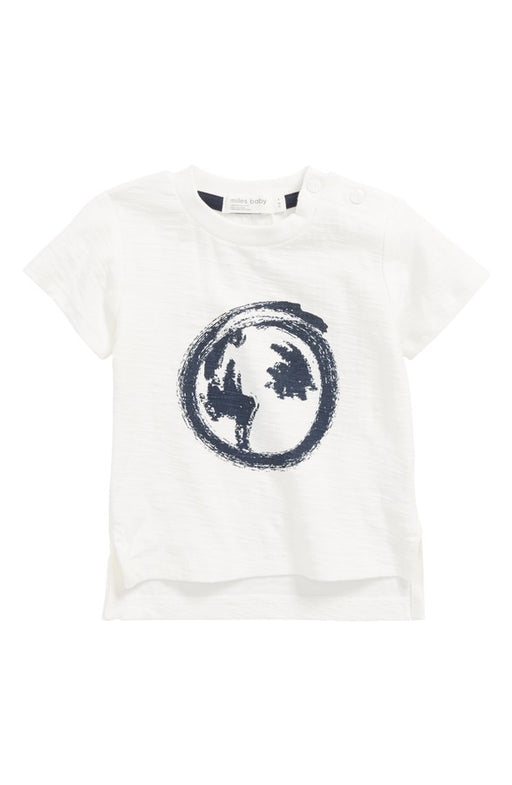 Miles Baby 'The World Awaits' T-Shirt Off White