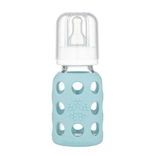 LifeFactory Glass Baby Bottle with Silicone Sleeve 4oz-Mint