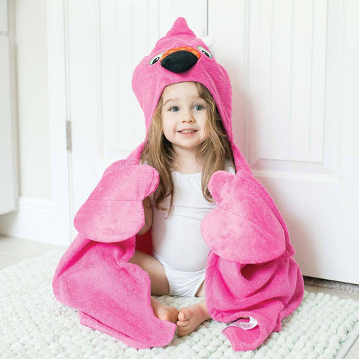 Zoocchini Toddler Hooded Towel Franny the Flamingo
