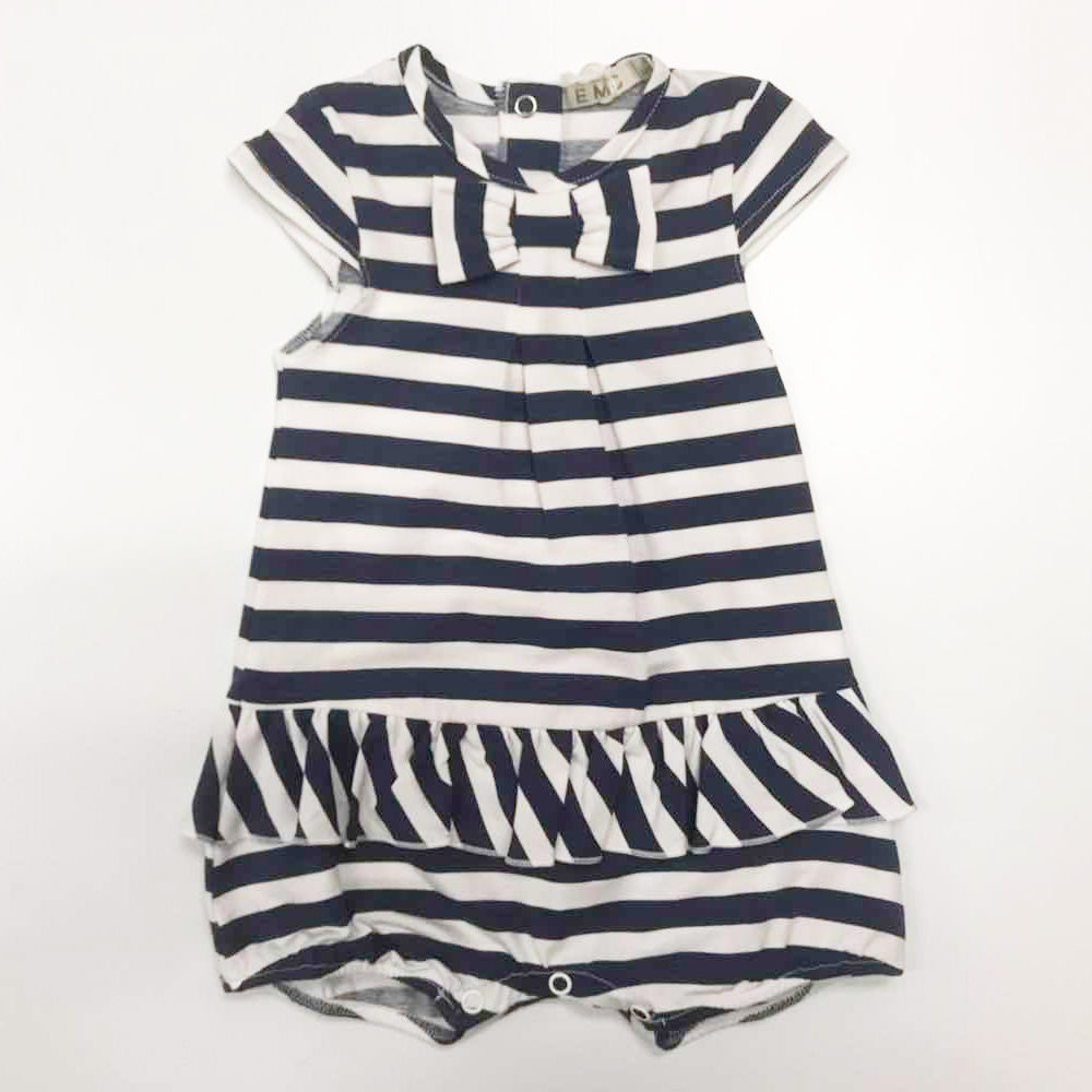 EMC White/Navy Romper Stripe BG7400