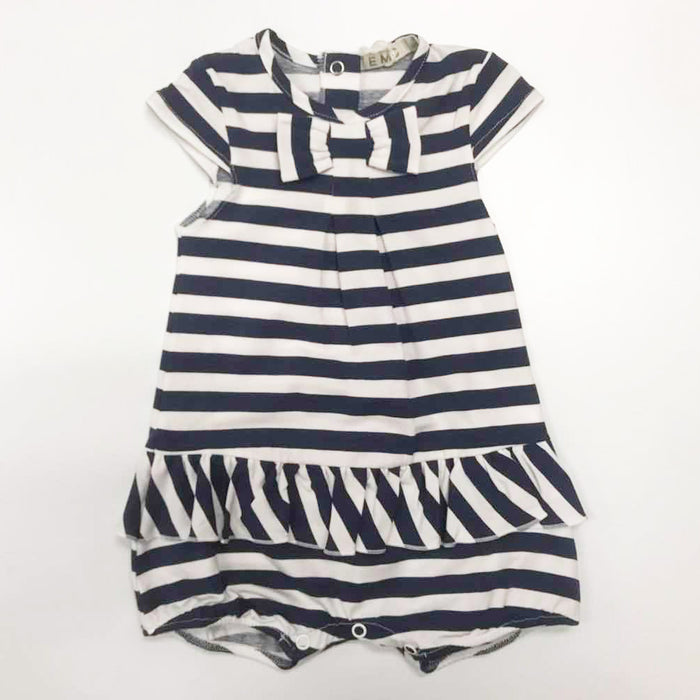 EMC White/Navy Romper Stripe BG7400