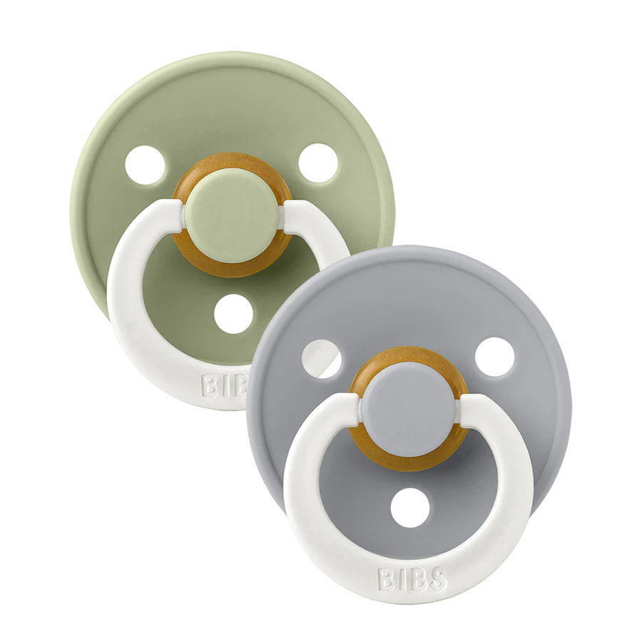 BIBS Round Pacifier GLOW Sage/Cloud