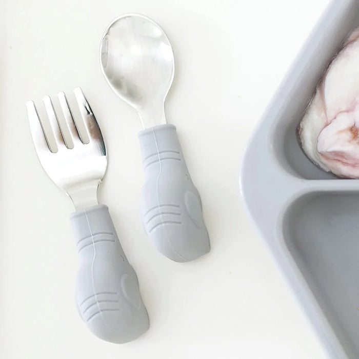 Tiny Twinkle Training Utensils - Grey Elephant