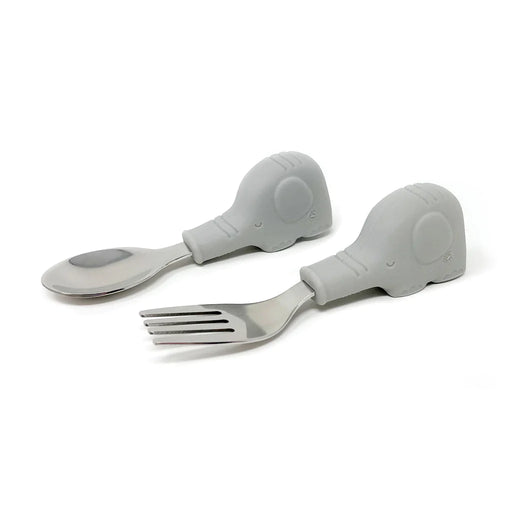 Tiny Twinkle Training Utensils - Grey Elephant