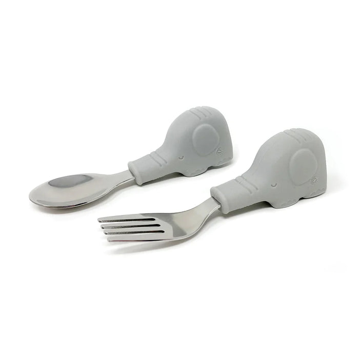 Tiny Twinkle Training Utensils - Grey Elephant